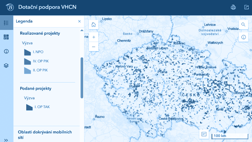 Mapa dotační podpory VHCN